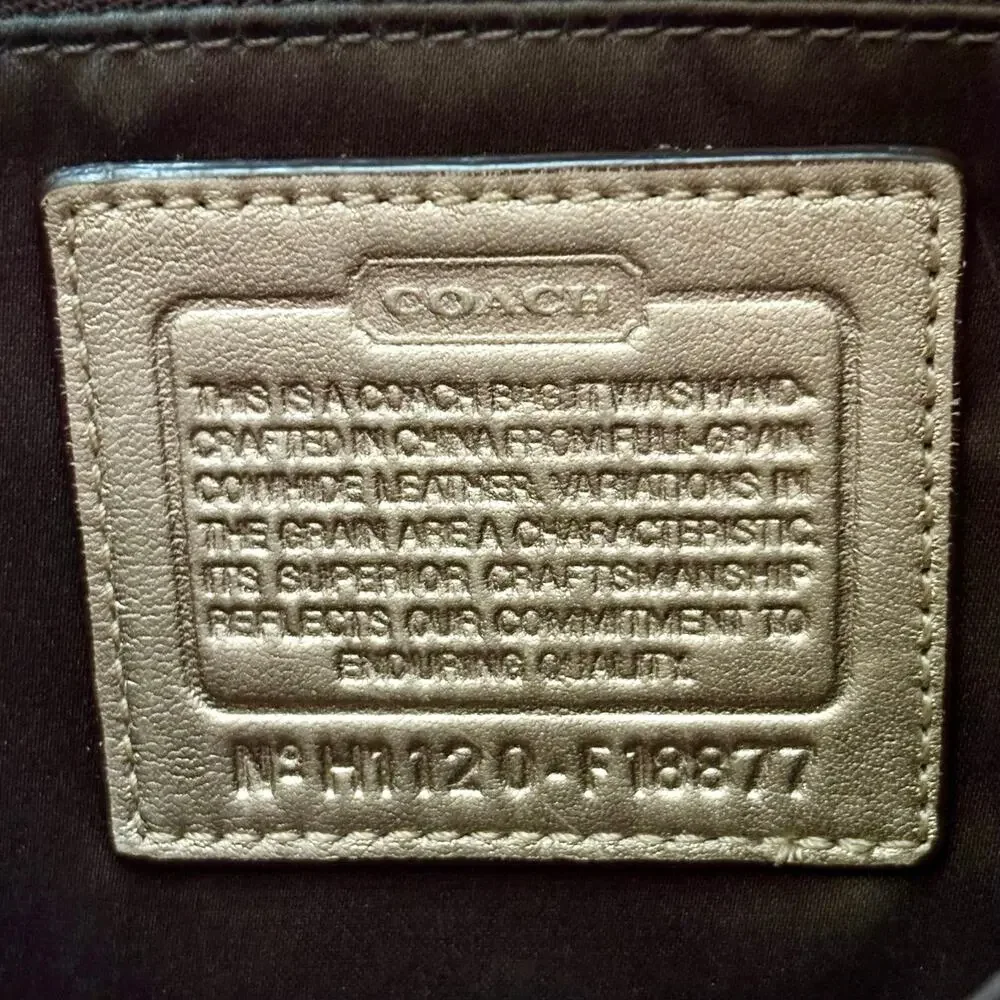 Coach F18877 Gold Metallic Signature Stitch Leather Tote 2011